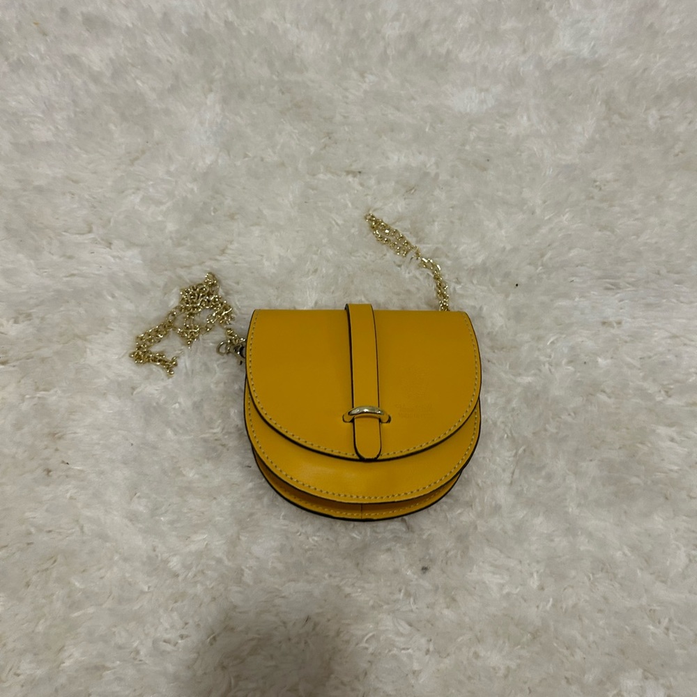 Yellow Real Leather Purse - Made in Italy